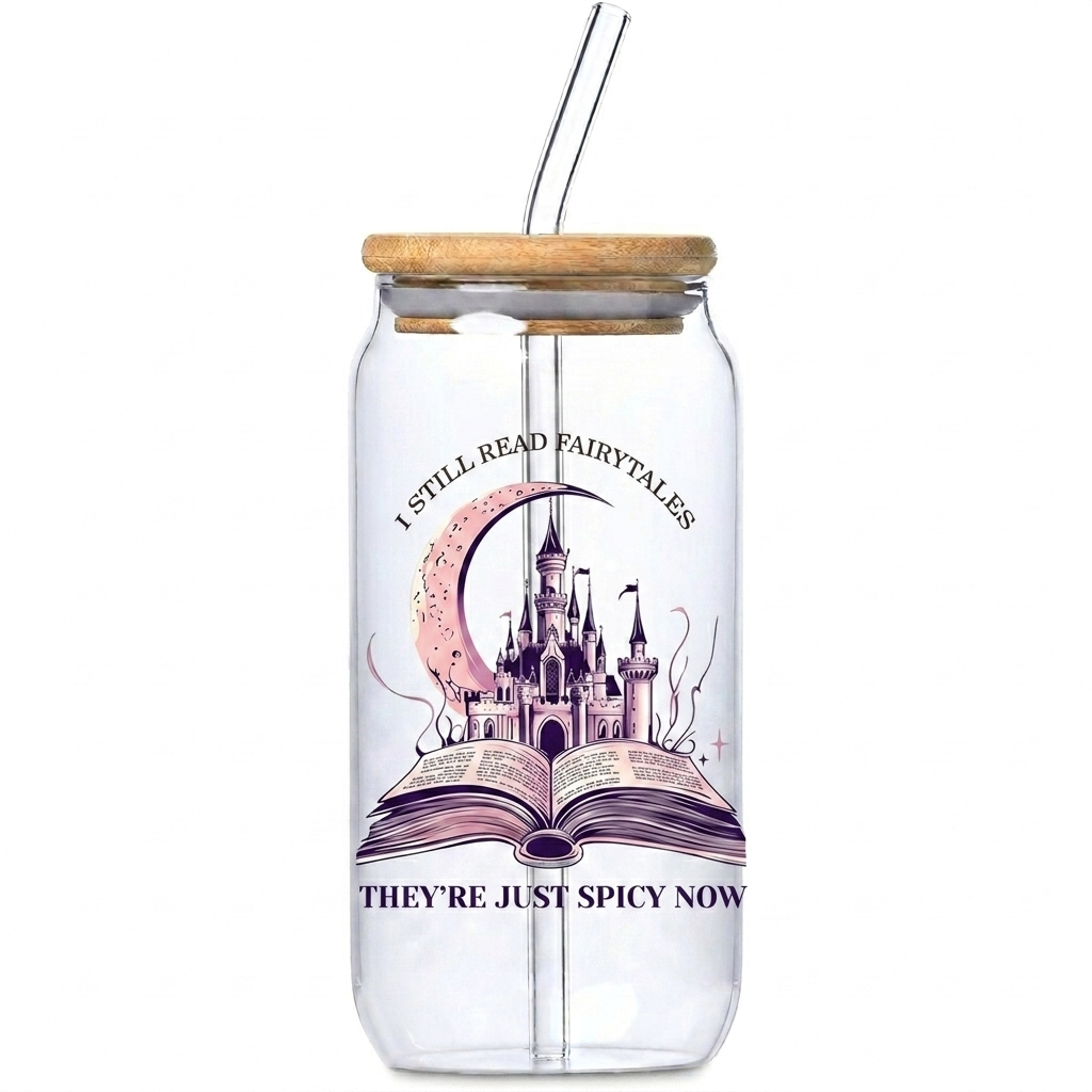 Glass Tumbler with Bamboo lid & Straw