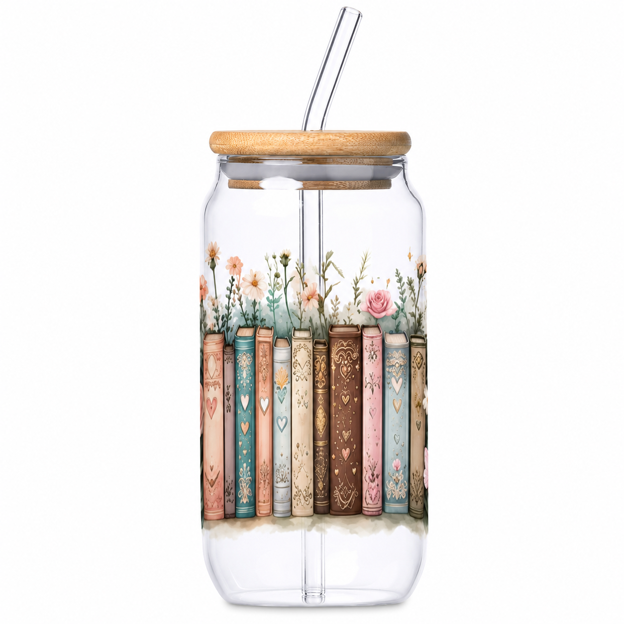 Glass Tumbler with Bamboo lid & Straw
